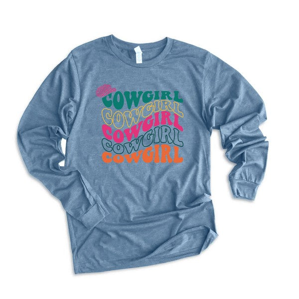 Cowgirl Stacked Hat Long Sleeve Graphic Tee