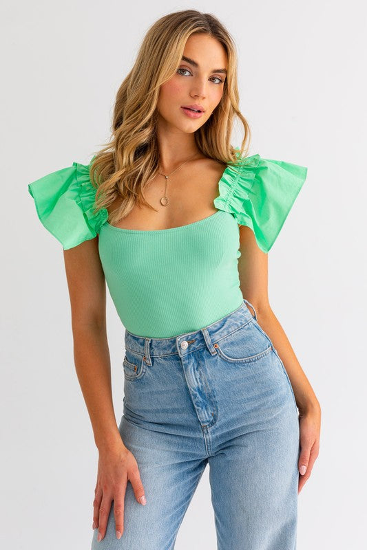 RUFFLED BODYSUIT