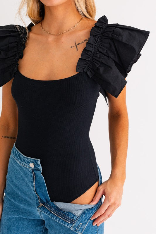 RUFFLED BODYSUIT
