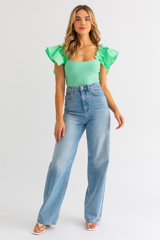 RUFFLED BODYSUIT