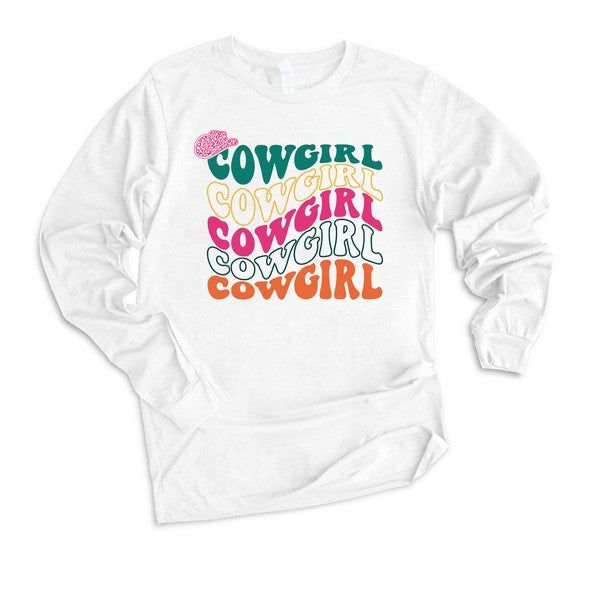 Cowgirl Stacked Hat Long Sleeve Graphic Tee