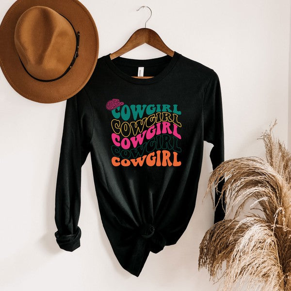 Cowgirl Stacked Hat Long Sleeve Graphic Tee
