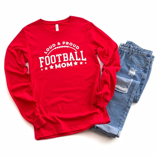 Proud Football Mom Long Sleeve Graphic Tee