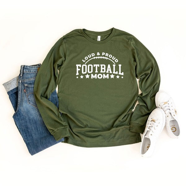 Proud Football Mom Long Sleeve Graphic Tee