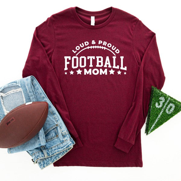 Proud Football Mom Long Sleeve Graphic Tee