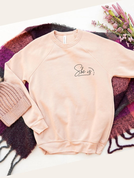 She is Proverbs Bella Canvas Premium Sweatshirt