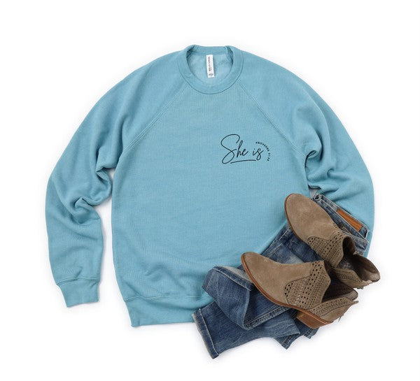 She is Proverbs Bella Canvas Premium Sweatshirt