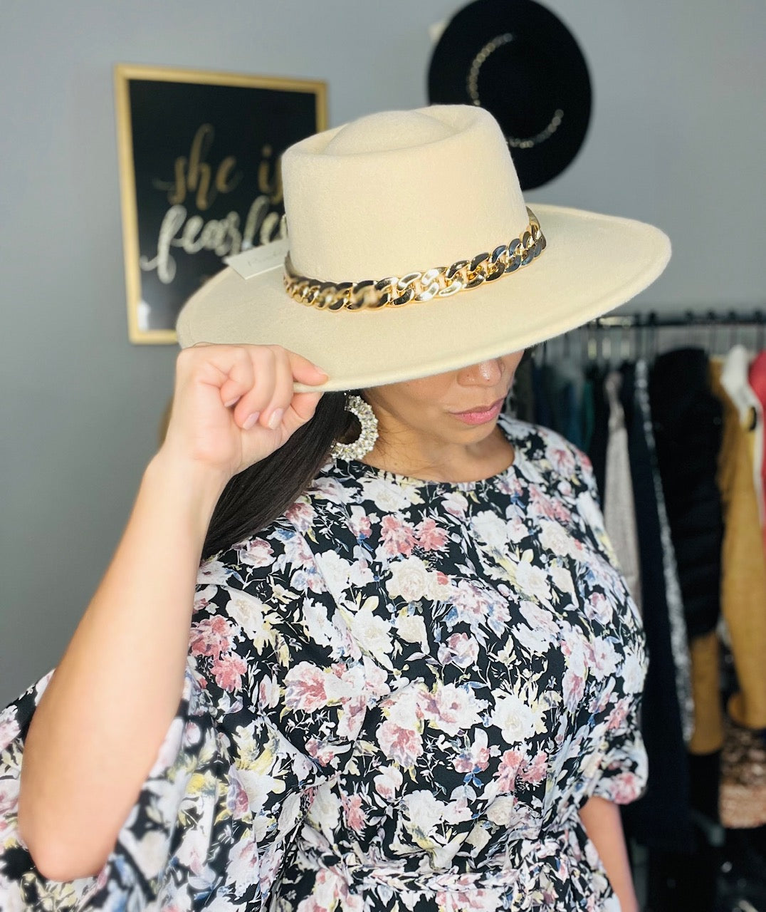 Suede Chain Hats